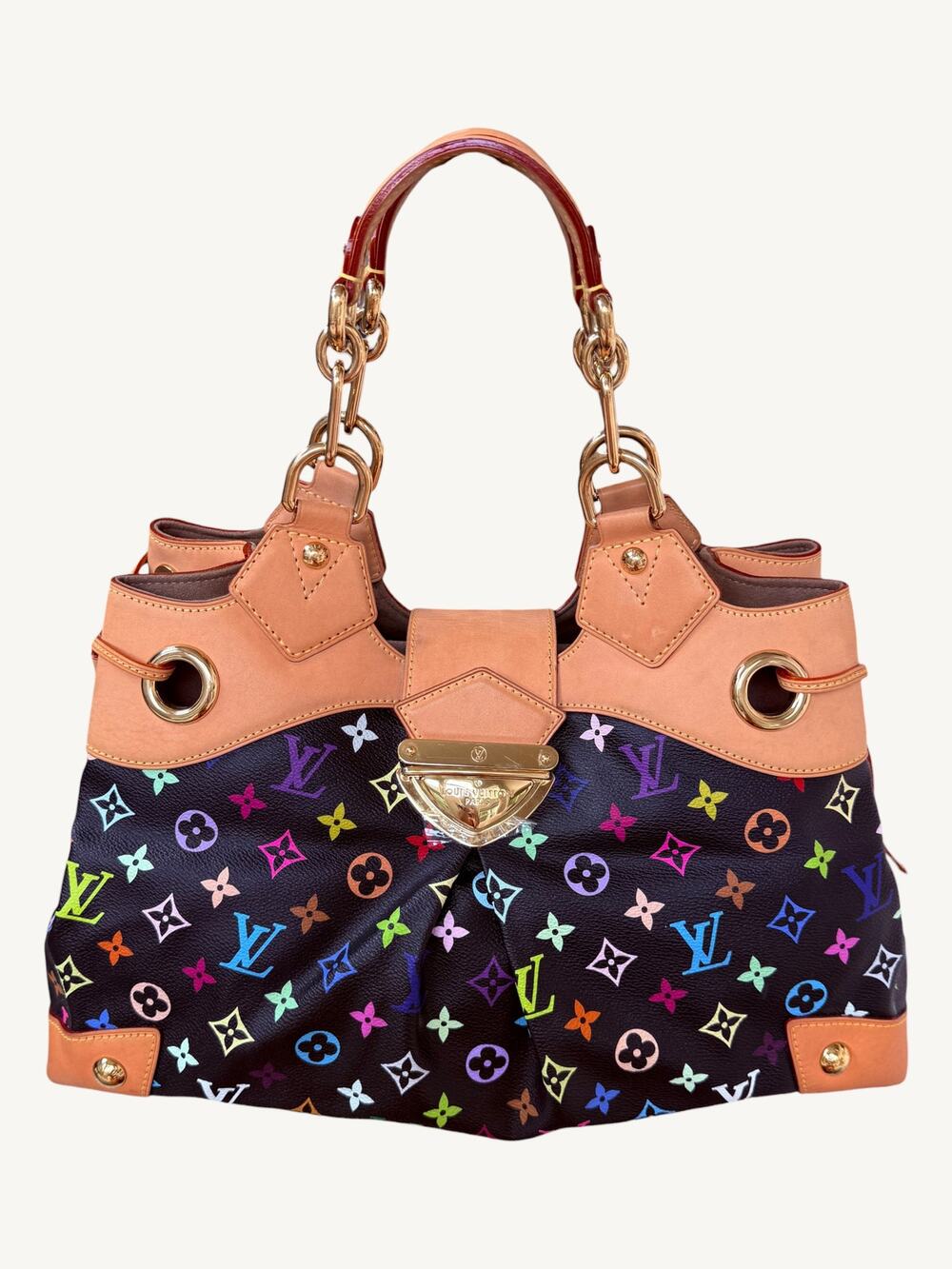 Louis Vuitton x Takashi Murakami Multicolore Ursula GM Noir Bag 2008 Rare - Picture 1 of 16